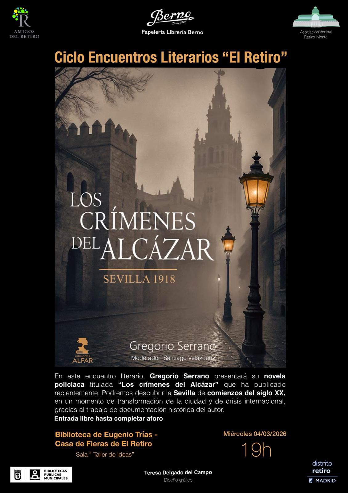 4 marzo: Encuentro literario «Los crímenes del alcázar»